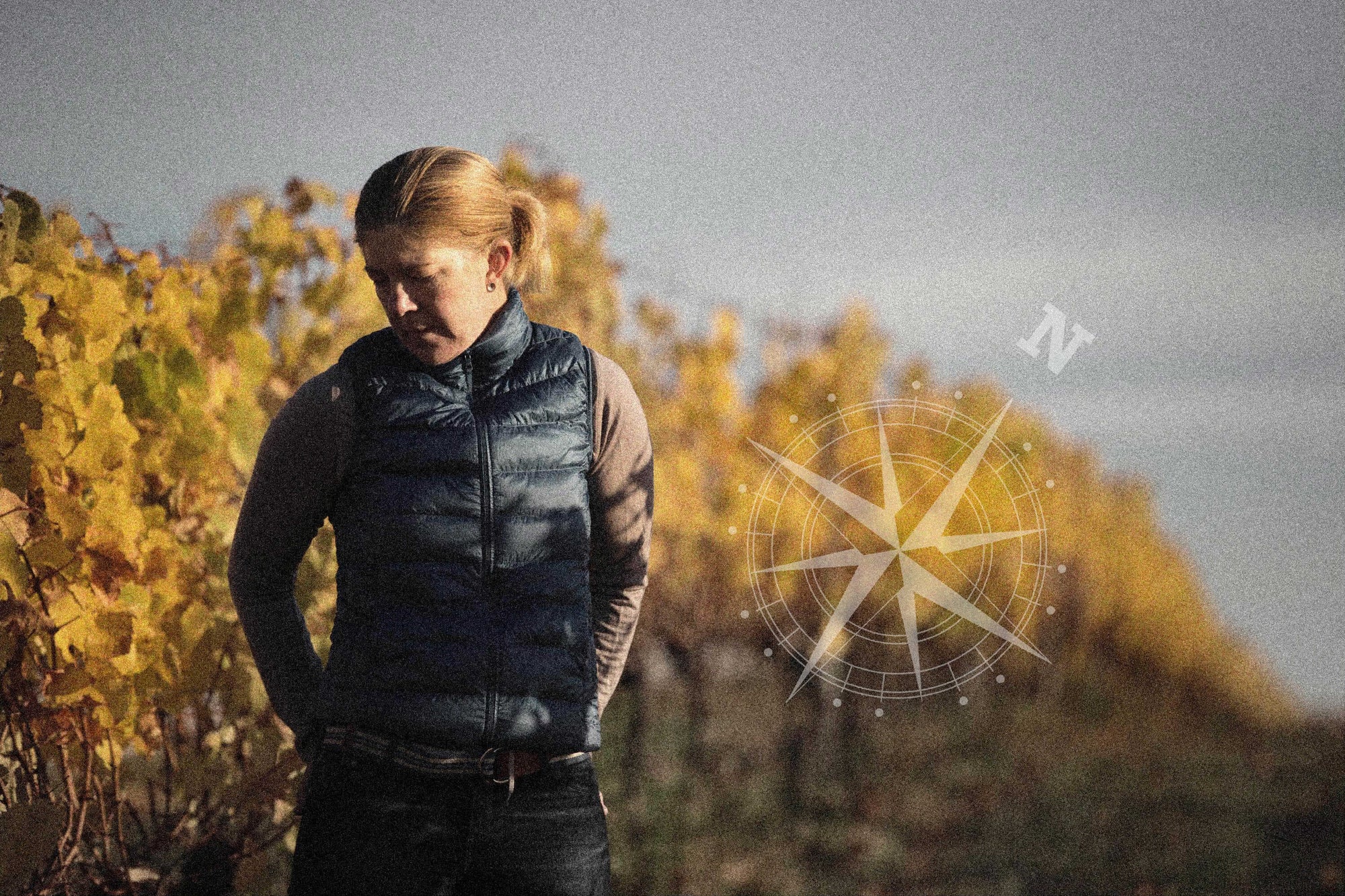 Winemaker Sam Connew standing outside amongst grape vines